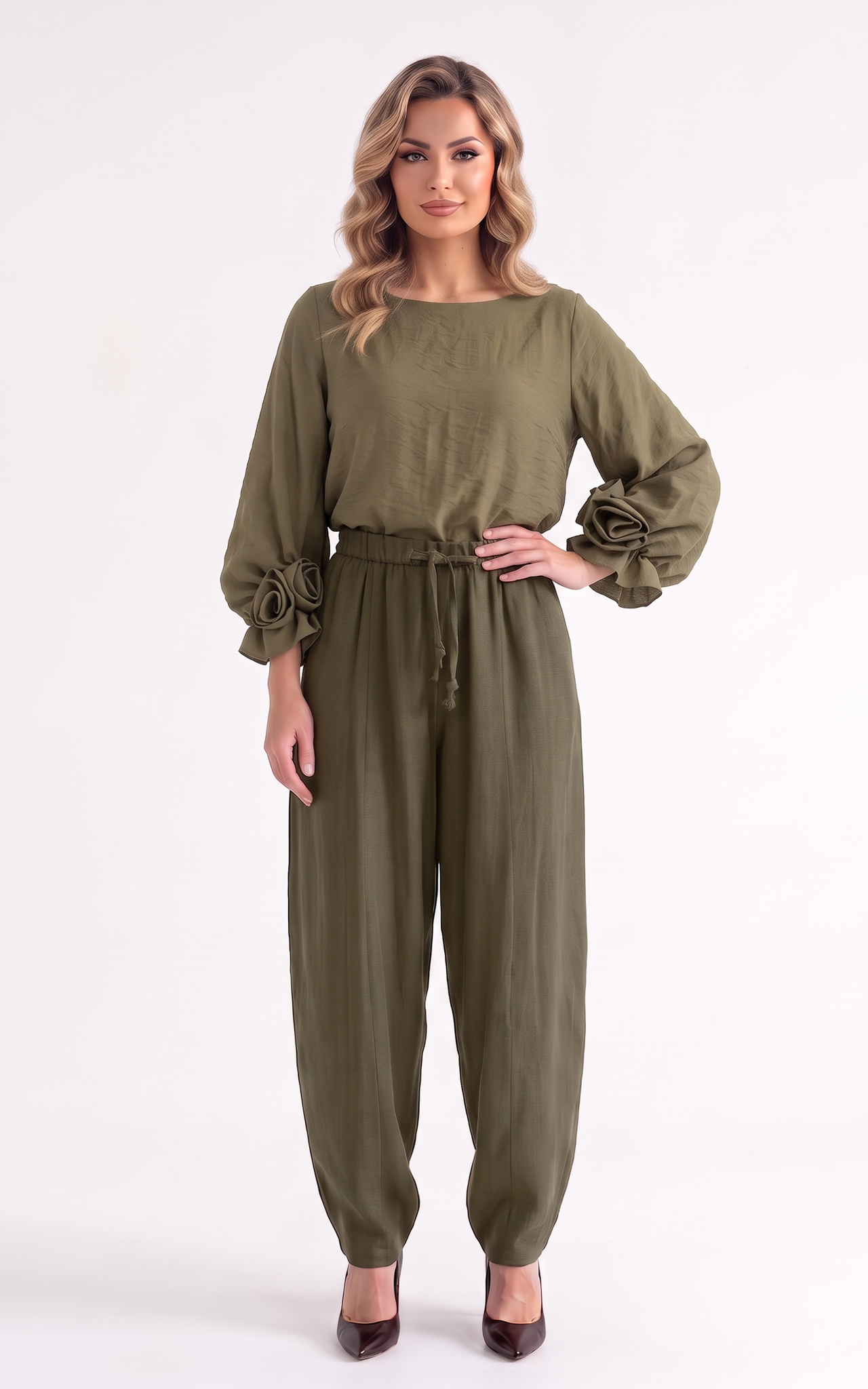 Pantaloni de bumbac Islah kaki [2]