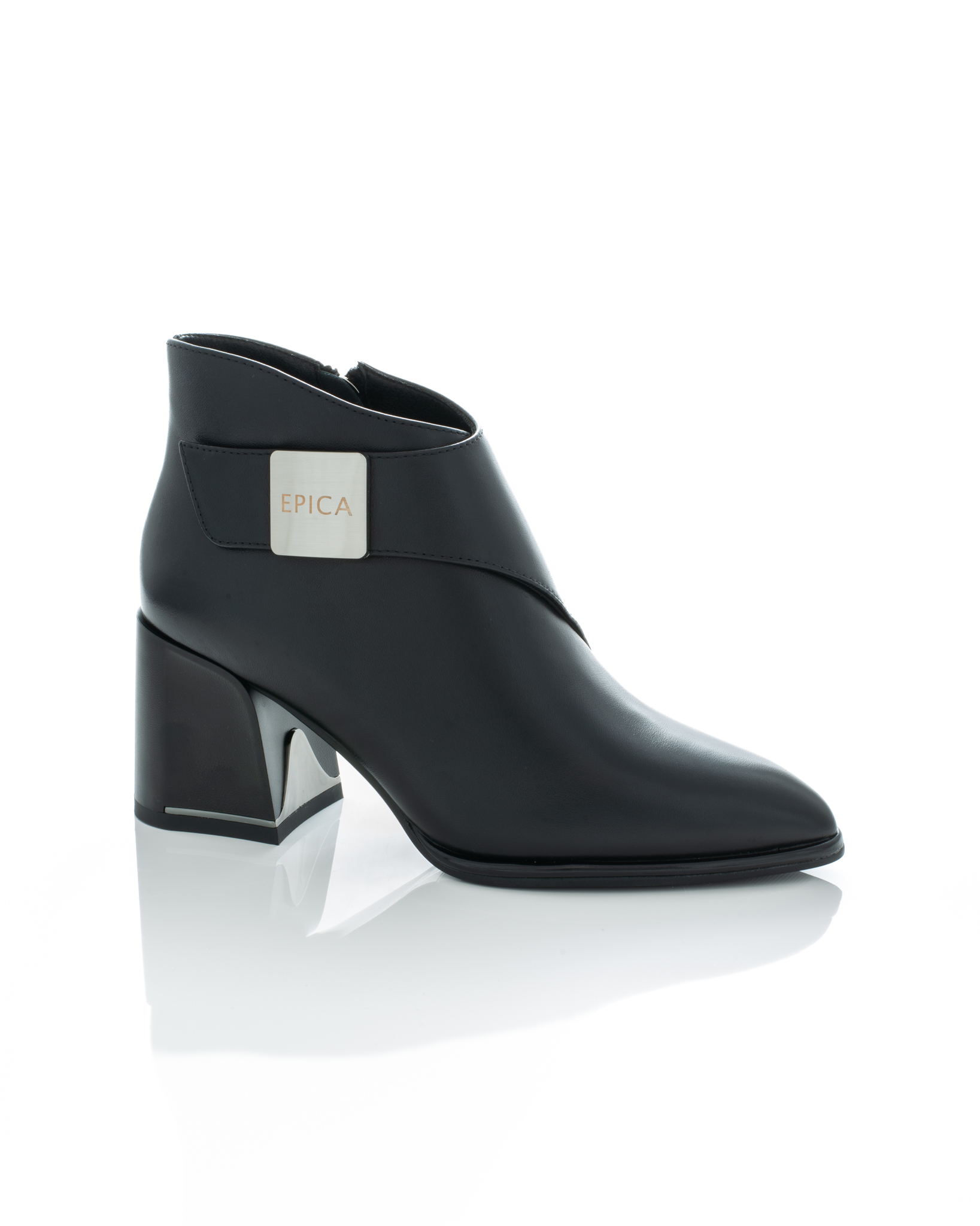 Incaltaminte - Gheata de piele Epica de piele - 3763 - 7 cm neagra