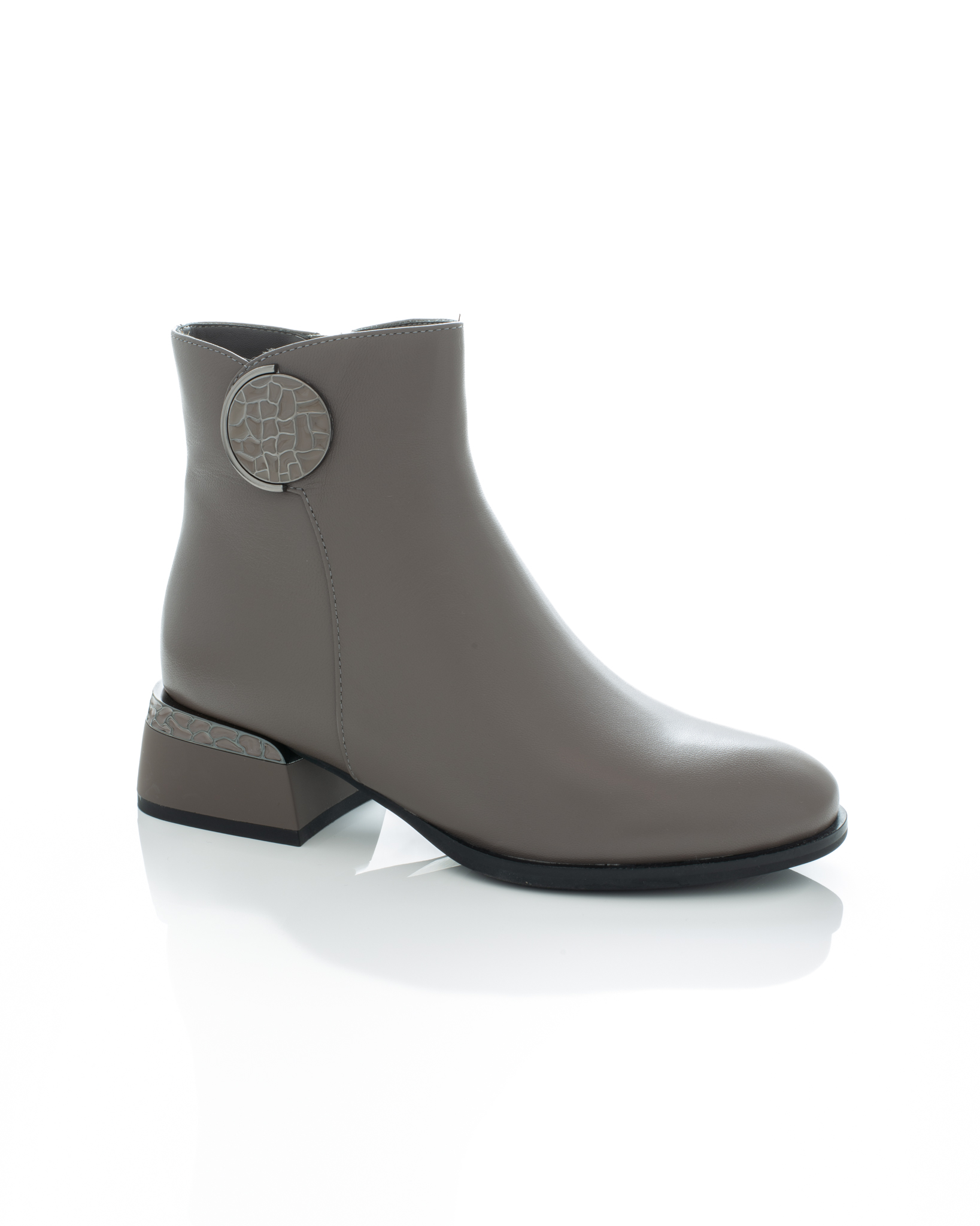 Incaltaminte - Gheata de piele Epica de piele - 3767 - 4 cm gri