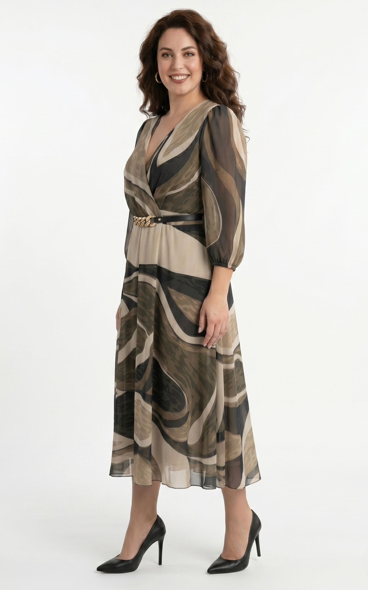 Rochie Giulianna midi maro [3]