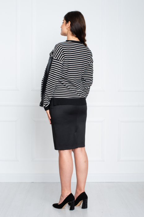 Compleu August midi alb-negru [4]