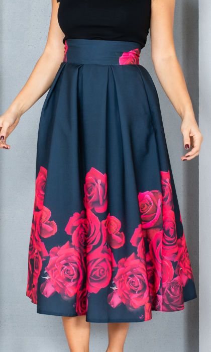 Fusta Farrah midi neagra [2]