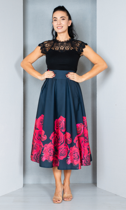 Fusta Farrah midi neagra [3]
