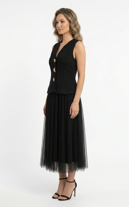 Fusta Gizelle midi neagra [3]