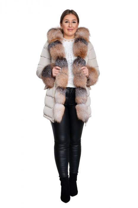 Geaca de blană naturală April gri [7]