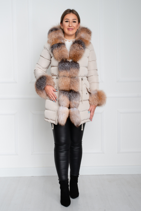 Geaca de blană naturală April gri [2]