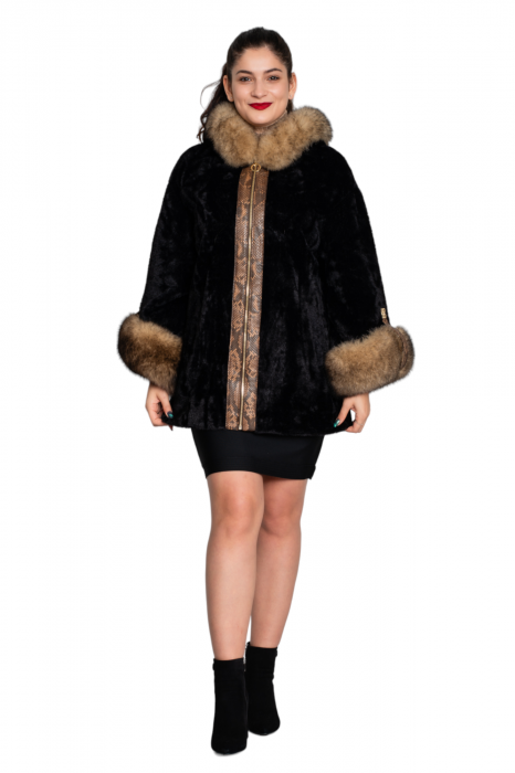 Jacheta de blană naturală Azalea scurta neagra [5]