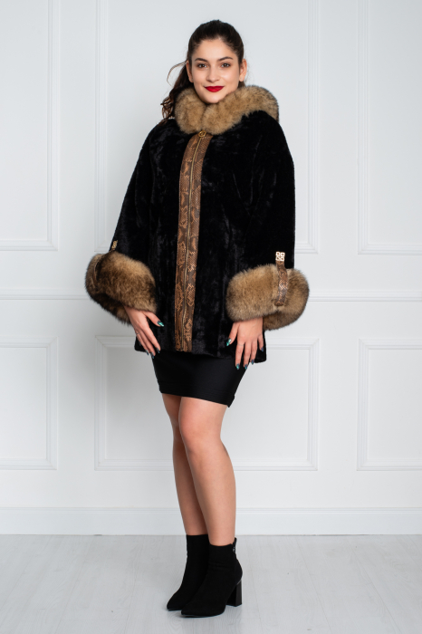 Jacheta de blană naturală Azalea scurta neagra [3]