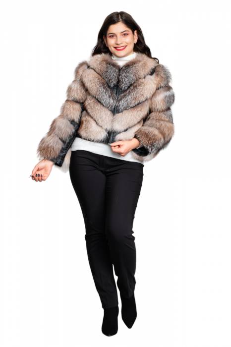 Jacheta de blană naturală Bibi scurta bej [5]