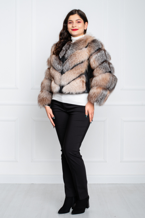 Jacheta de blană naturală Bibi scurta bej [3]