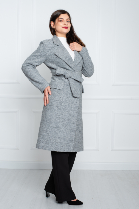 Palton Aster midi gri [3]