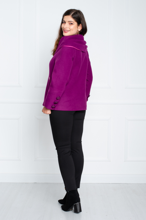 Palton Avira scurt fucsia [4]