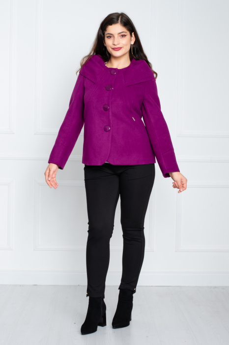 Palton Avira scurt fucsia [2]