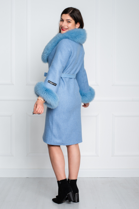 Palton Ayesha midi bleu [4]