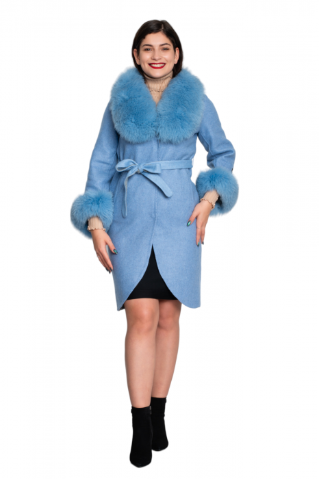 Palton Ayesha midi bleu [5]