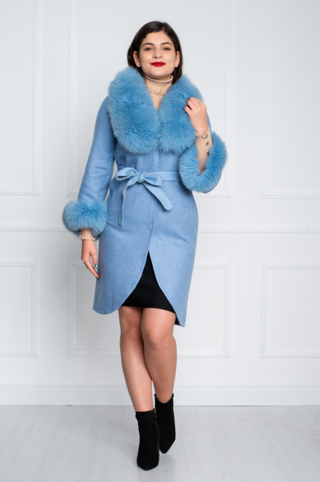 Palton Ayesha midi bleu [2]