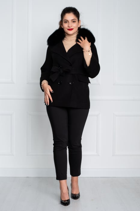 Palton Beatrice scurt negru [2]