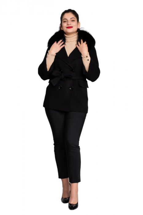 Palton Beatrice scurt negru [5]
