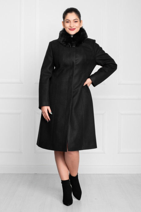 Palton Ben midi negru [3]