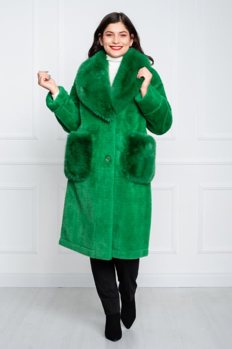 Palton Bijou midi verde [2]