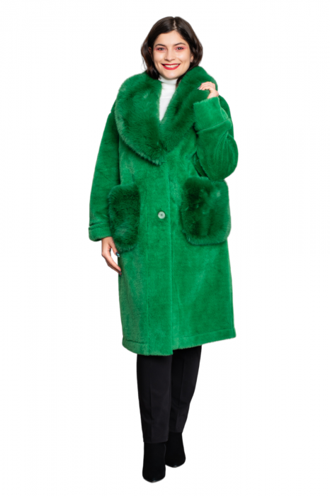 Palton Bijou midi verde [5]