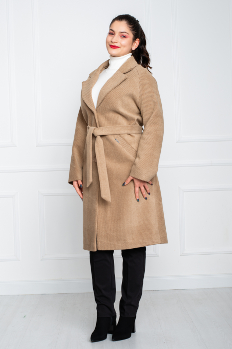 Palton Billie midi bej [3]