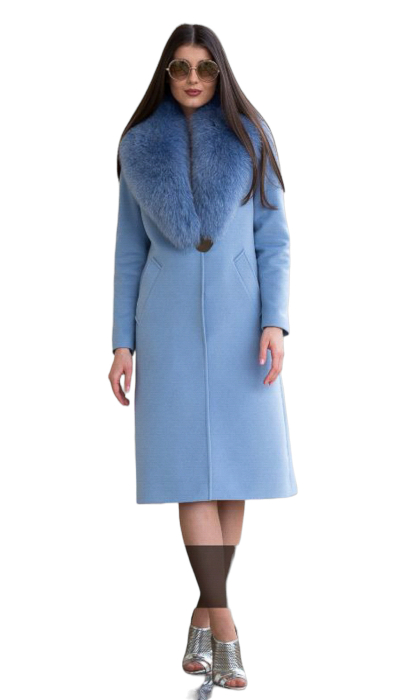 Palton de lână, fără blană naturală Sentierri 835 bleu [5]