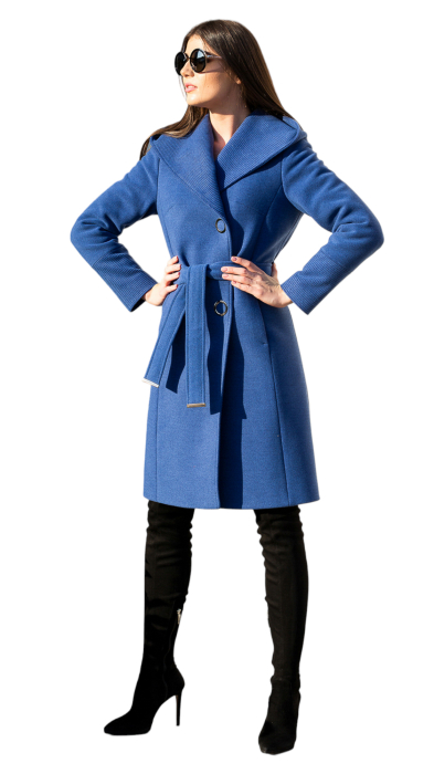 Palton de lână Sentierri 799 albastru melanj [3]