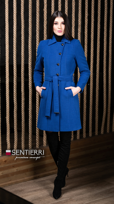 Palton de lână Sentierri 801 albastru melanj [2]