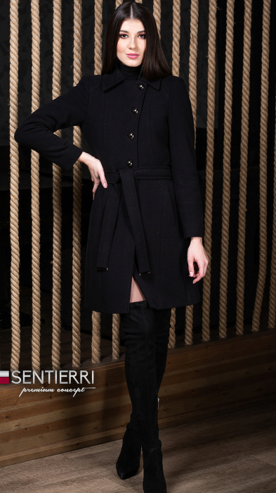 Palton de lână Sentierri 801 negru [2]