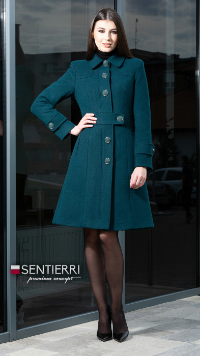 Palton de lână Sentierri 809 verde-smarald [2]