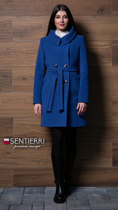 Palton de lână Sentierri 814 albastru melanj [2]