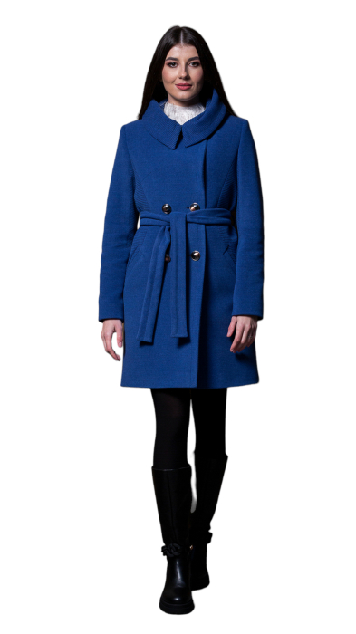 Palton de lână Sentierri 814 albastru melanj [3]