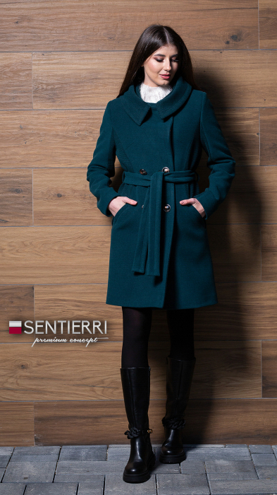 Palton de lână Sentierri 814 verde-smarald [2]