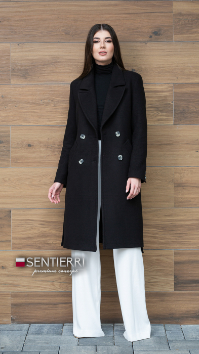 Palton de lână Sentierri 816 negru [2]