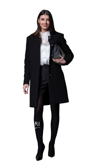 Palton de lână Sentierri 818 negru [3]