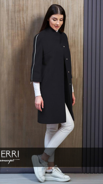 Palton de lână Sentierri 824 negru [3]