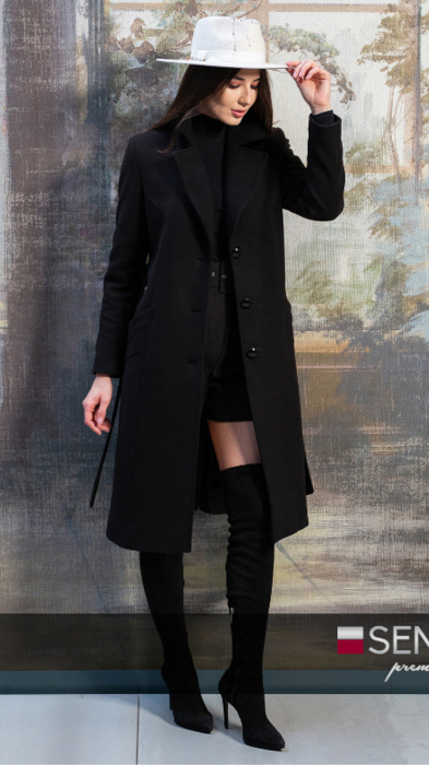 Palton de lână Sentierri 827 negru [2]