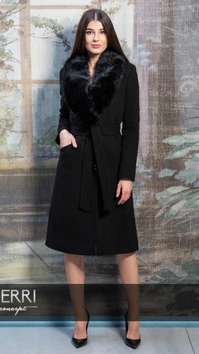 Palton de lână Sentierri 827 negru [3]