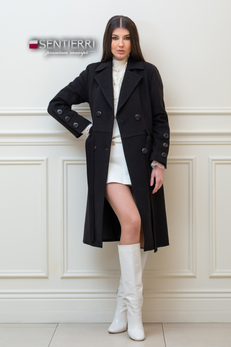Palton de lână Sentierri 828 negru [2]