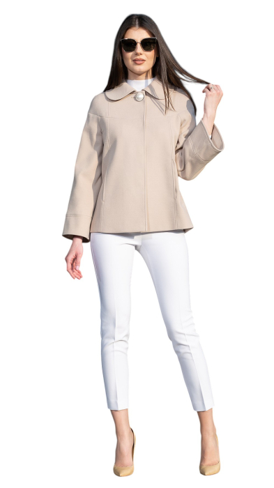 Palton de lână Sentierri 830 scurt bej [6]