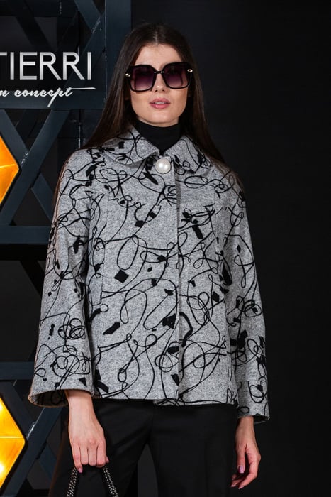 Palton de lână Sentierri 830 scurt gri icaro [1]