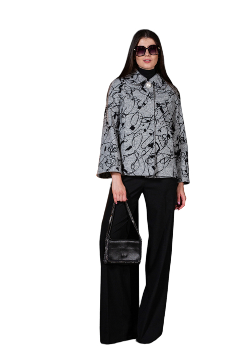 Palton de lână Sentierri 830 scurt gri icaro [3]