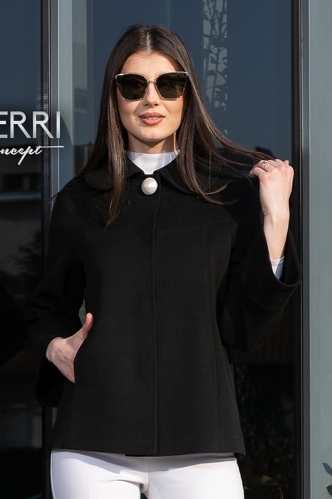 Palton de lână Sentierri 830 scurt negru [1]