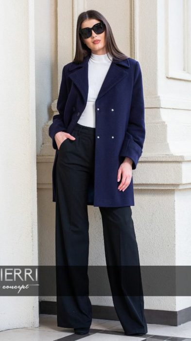 Palton de lână Sentierri 834 bleumarin [3]