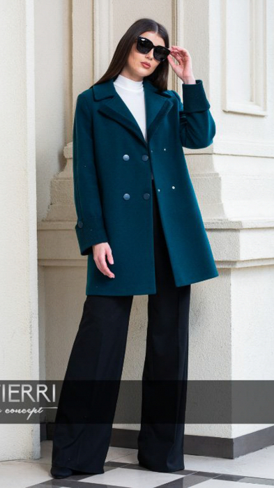 Palton de lână Sentierri 834 verde-smarald [3]