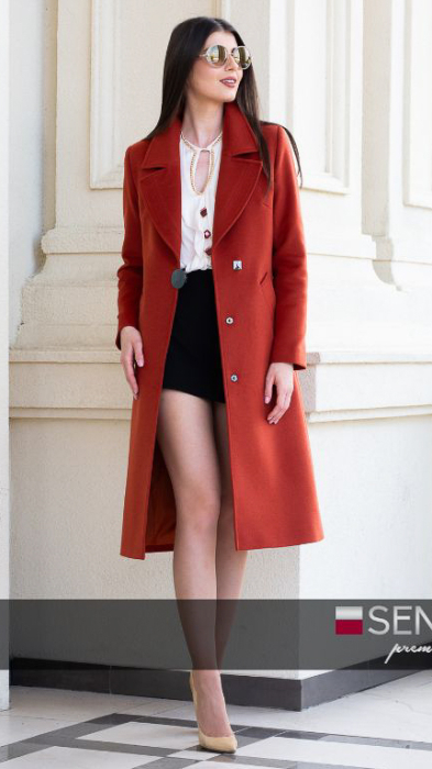 Palton de lână Sentierri 835 teracota [2]