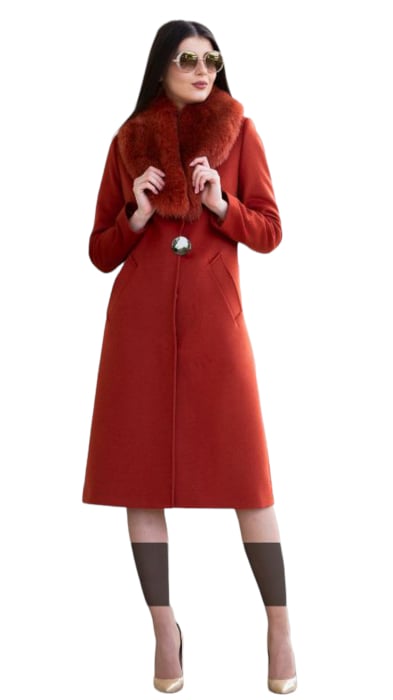 Palton de lână Sentierri 835 teracota [7]