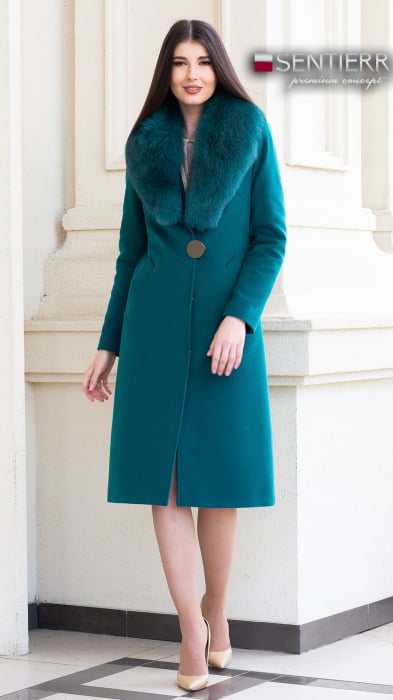 Palton de lână Sentierri 835 verde-smarald [4]