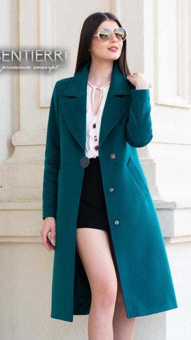 Palton de lână Sentierri 835 verde-smarald [1]